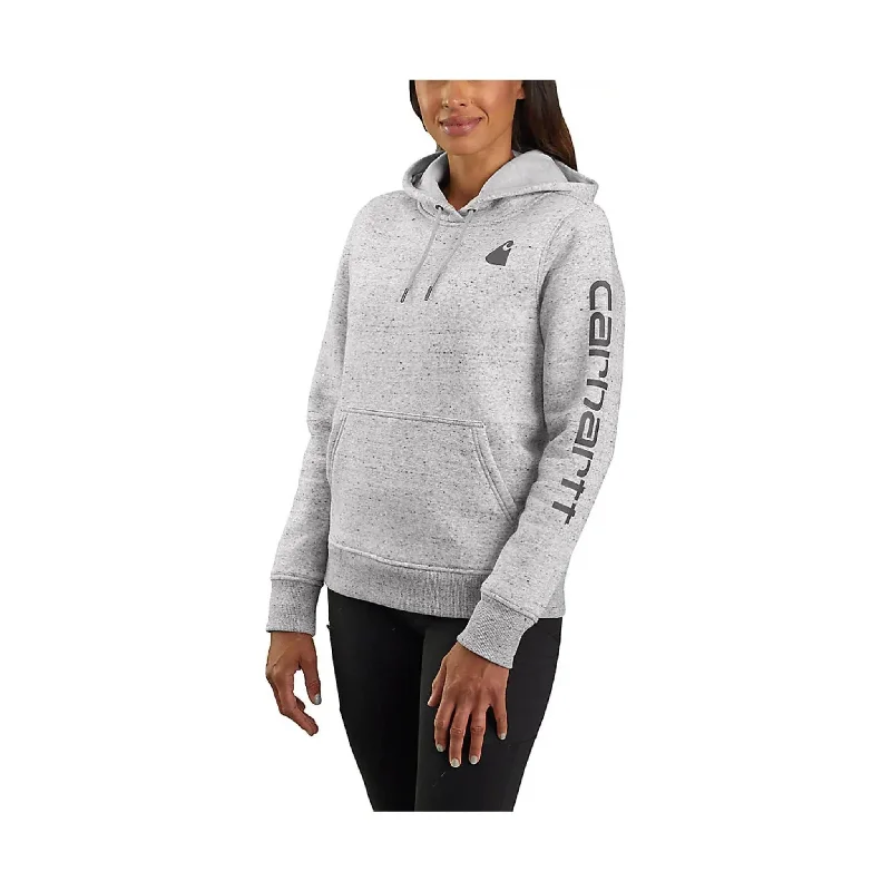 Women's Garments Carhartt Women's Relaxed Fit Midweight Logo Sleeve Graphic Sweatshirt - Asphalt Heather Nep