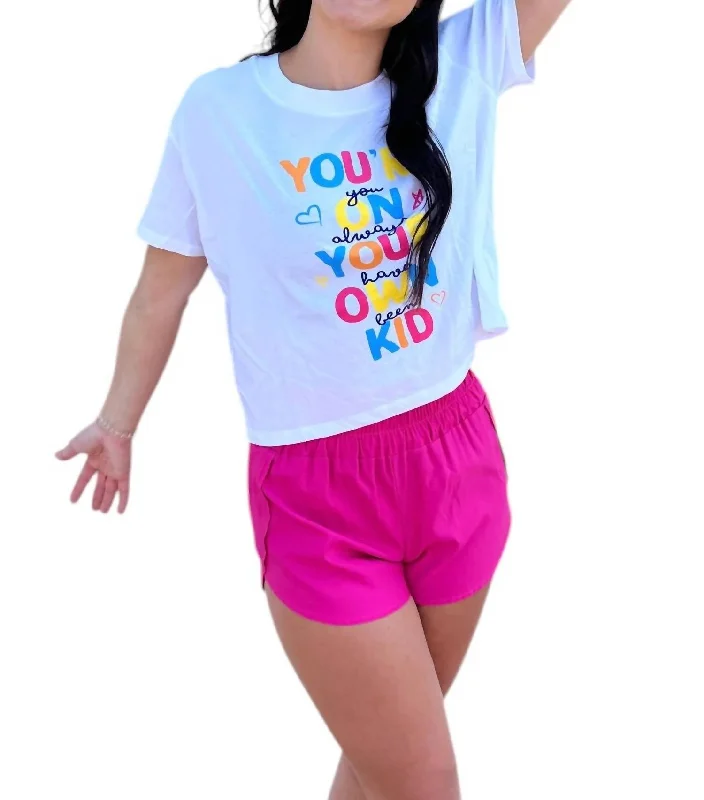 Women's Holiday Clothing You're On Your Own Kid Cropped Tee In White