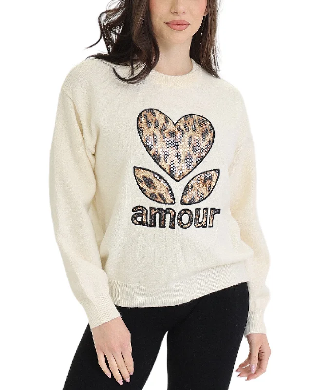 Women's Comfy Attire For Lounging Leopard Print "amour" Sweater