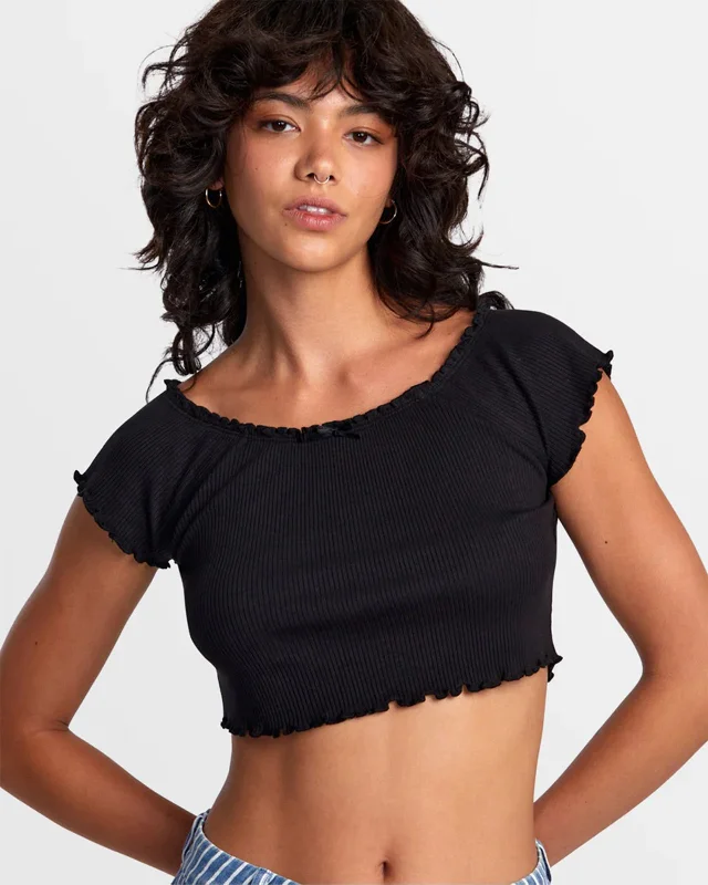 Women's Vintage Attire Delilah Off-Shoulder Crop Top