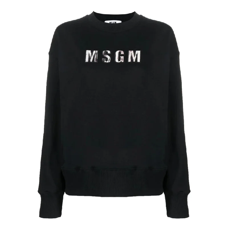 Women's Activewear Outfit Women's Msgm Lynx Printed Sweatshirt Black