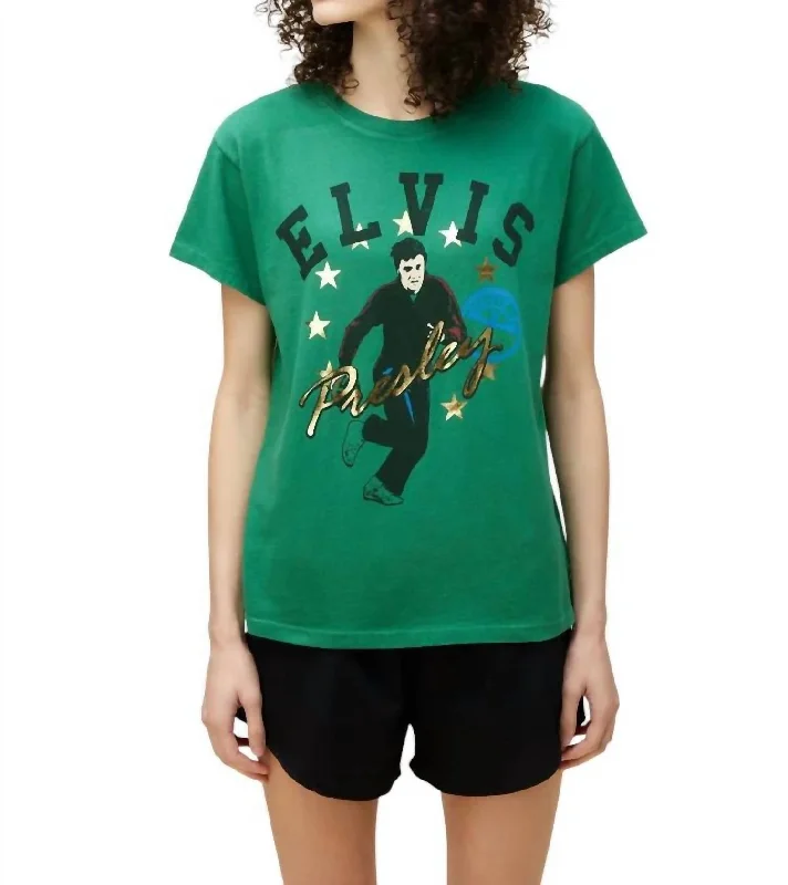 Women's Luxury Attire Sun Records X Elvis Collegiate Tour Tee In Jade