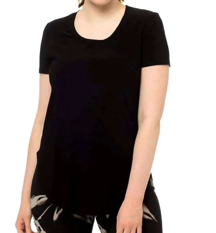 Women's Elegant Evening Outfit Basic Tee 183220R In Black