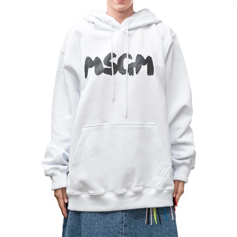 Women's Travel Outfit Set Women's MSGM Brush Print Hoodie White