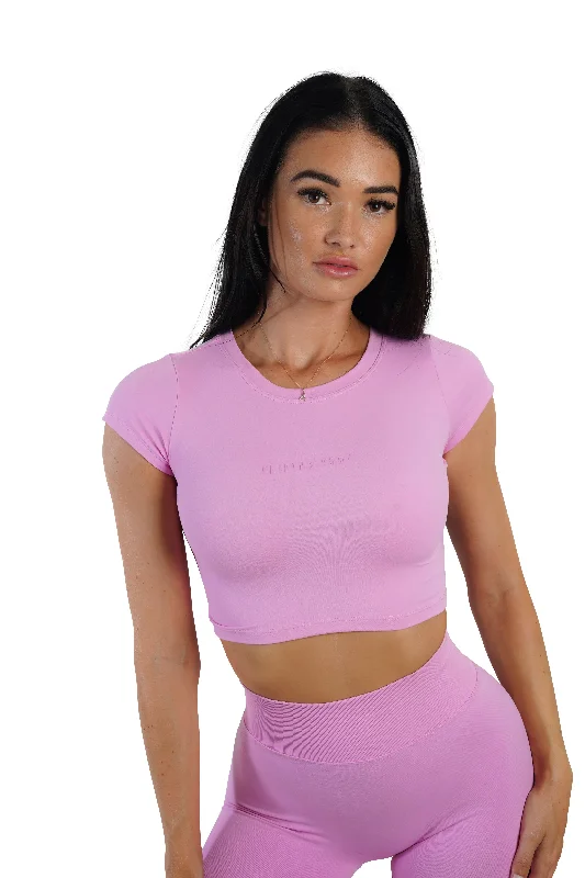 Women's Casual Wear Clothing KTP CROPPED TEE - BUBBLEGUM