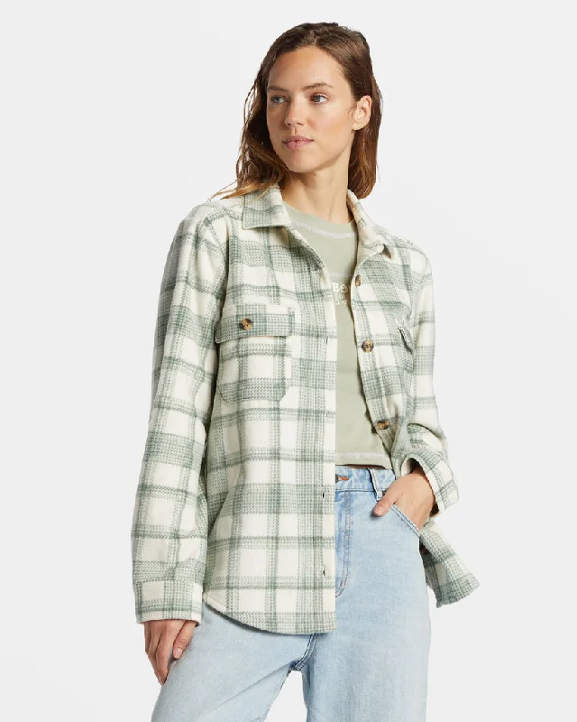 Charming Women's Clothes For Special Events Billabong Forge Fleece Flannel Jacket - TREEHUGGER