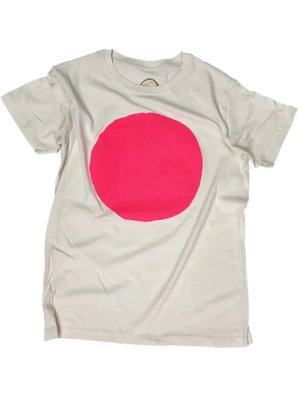 Women's Evening Attire Circle Tee In Fluro Pink