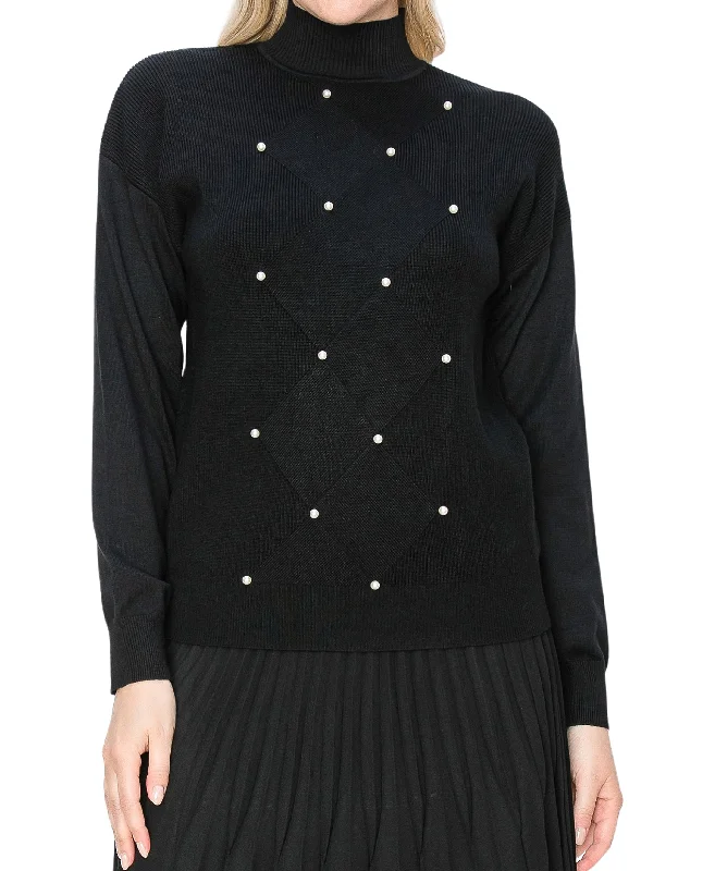 Comfortable Garments For Women Sweater w/ Pearls