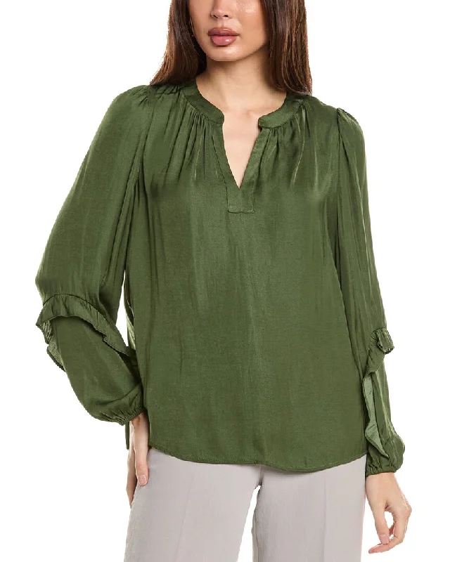 Stylish Women's Garments T Tahari Split Neck Blouse