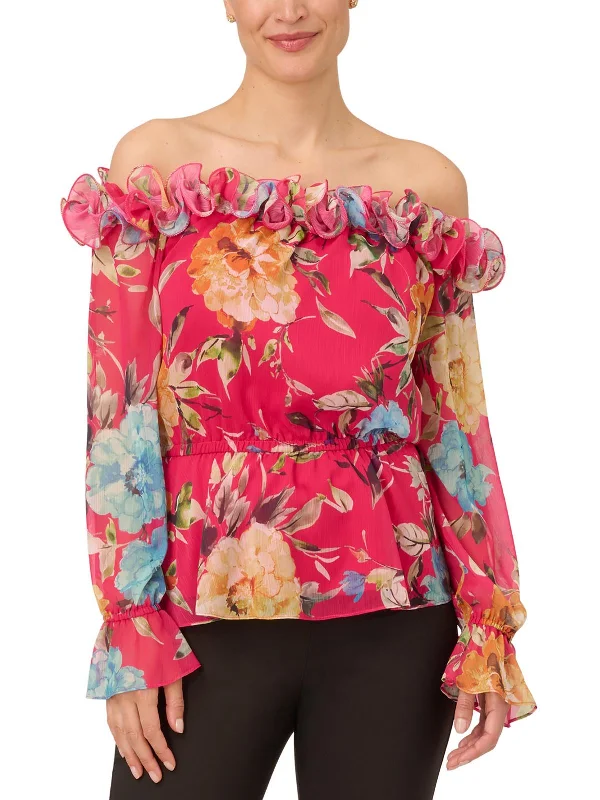 Casual Chic Clothing For Women Womens Ruffled Polyester Blouse