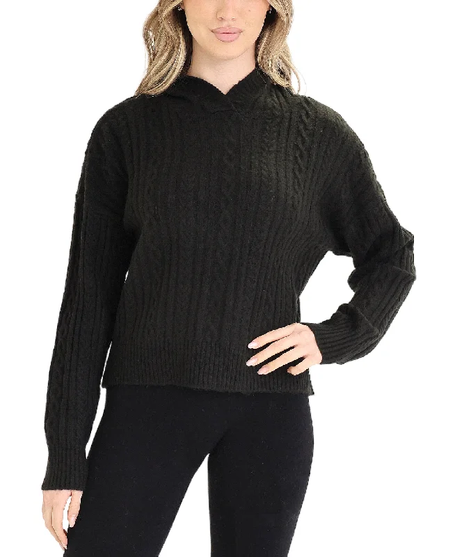 Women's Elegant Apparel Cable Knit Hoodie Sweater