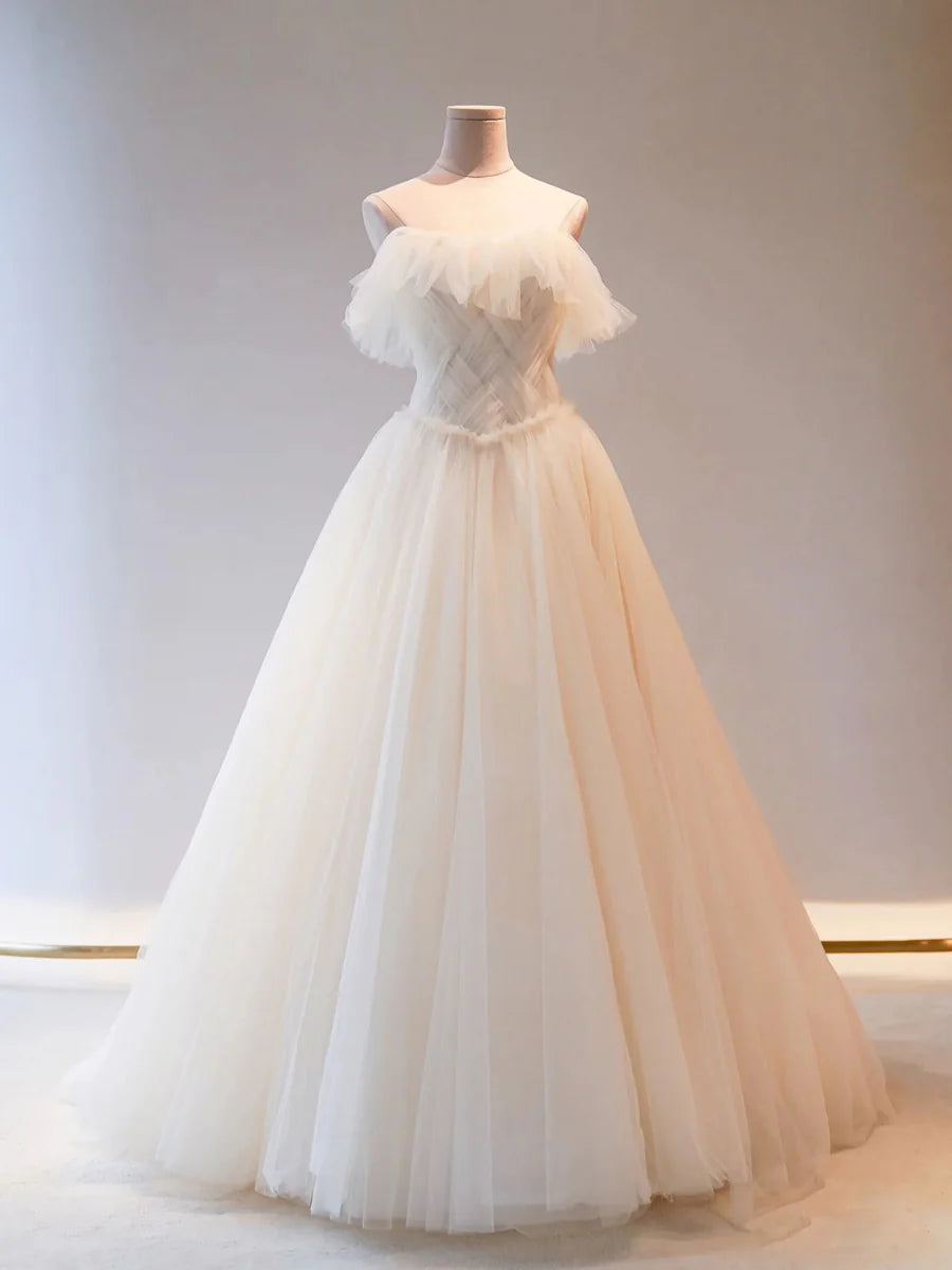 Women's Activewear Outfit Formal Long Dress Wedding Party Dress Unique Strapless Tulle Wedding Dress