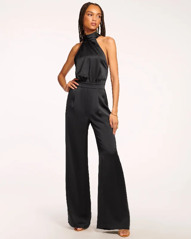 Women's Casual Outfit Tatiana Wide Leg Halter Jumpsuit