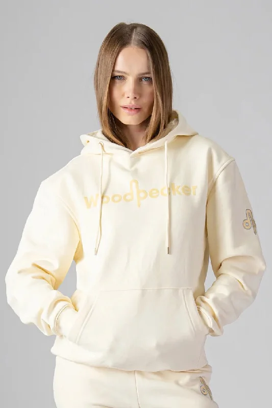 Formal Attire For Women Unisex Cotton Hoodie - Cream