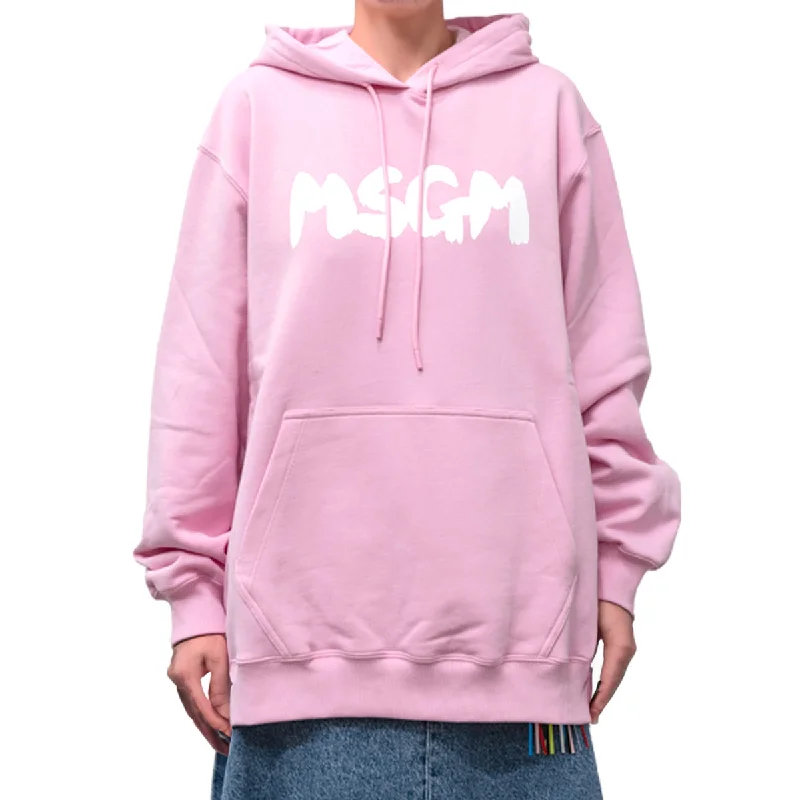 Women's Vintage-Inspired Outfit Women's Brush Print Hoodie Pink