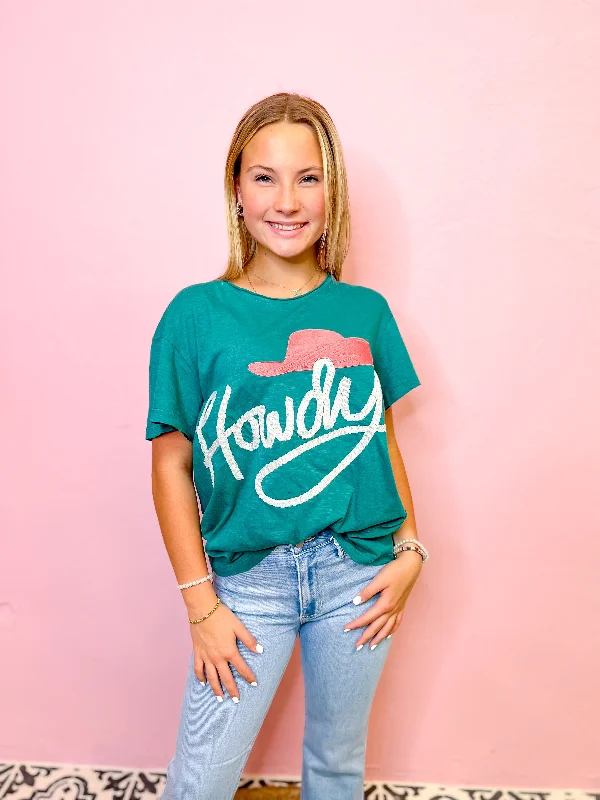 Women's Activewear Attire Howdy Partner Graphic Tee