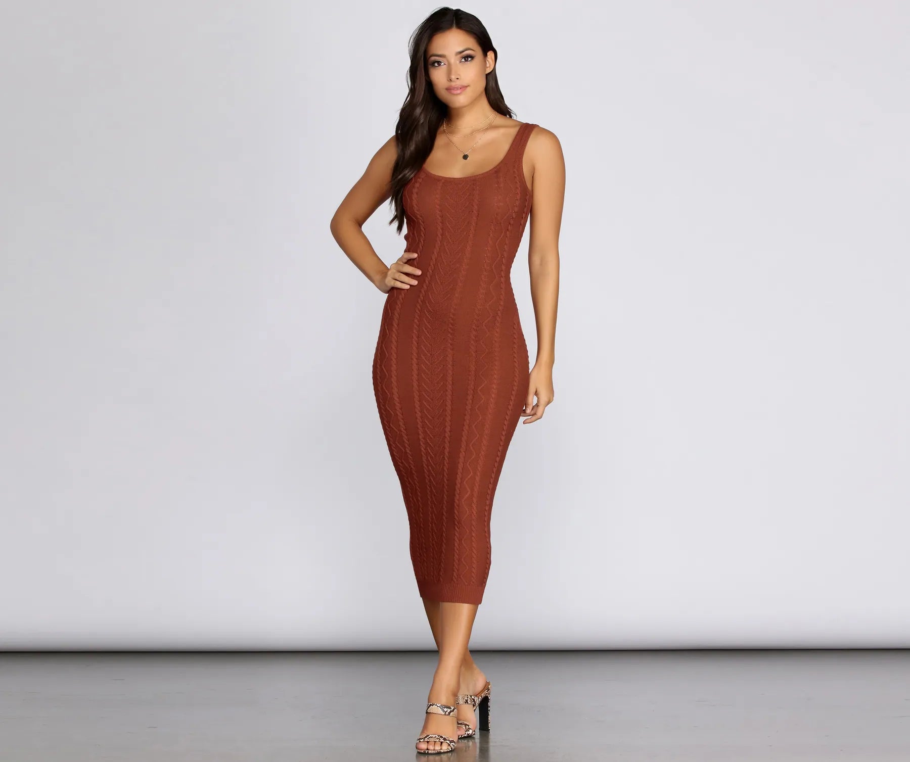 Women's Travel Apparel Falling For Knit Midi Dress