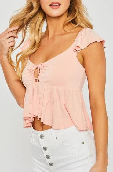 Women's Effortless Casual Outfit Baby Doll Crop Top