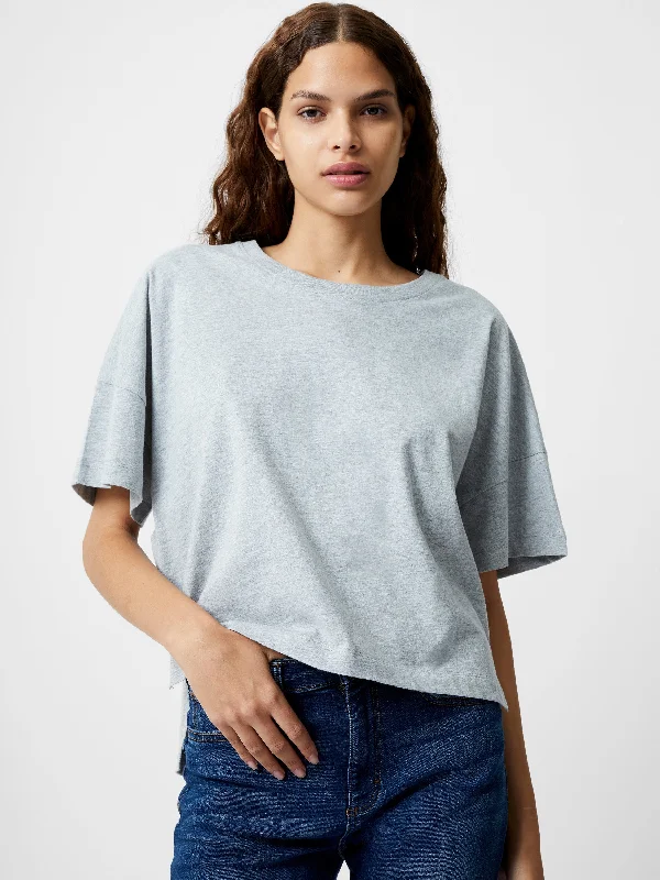 Women's Evening Wear Attire Brushed Stepped Hem T-Shirt