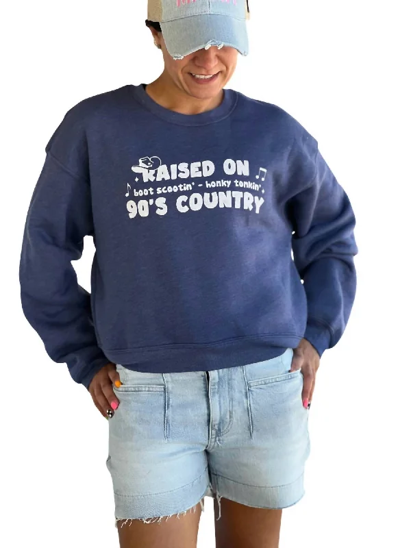 Women's Charming Outfit For Events Raised On 90’S Country Sweatshirt In Navy