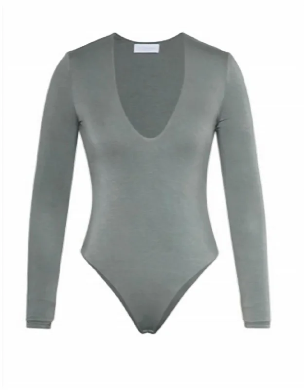 Women's Chic Apparel Talia Bodysuit In Sage