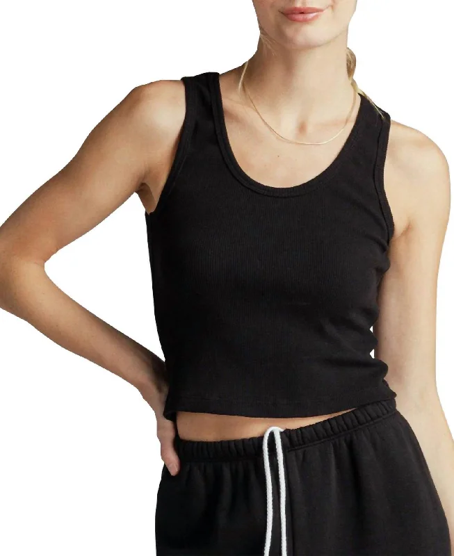 Stylish Women's Outerwear Apparel Daisy Crop Tank In True Black