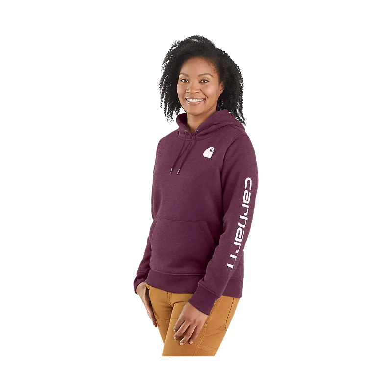 Women's Vintage Attire Carhartt Women's Relaxed Fit Midweight Logo Sleeve Graphic Sweatshirt - Blackberry Heather