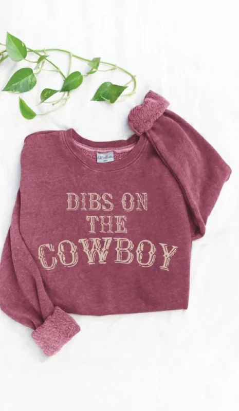 Women's Seasonal Clothes Dibs On The Cowboy Sweatshirt - Unisex In Heather Red