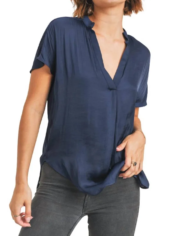 Women's Plus-Size Attire Esme Tee Top In Navy