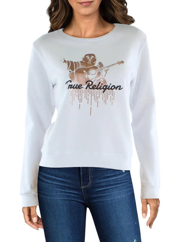 Stylish Clothes For Women Womens Crewneck Logo Sweatshirt