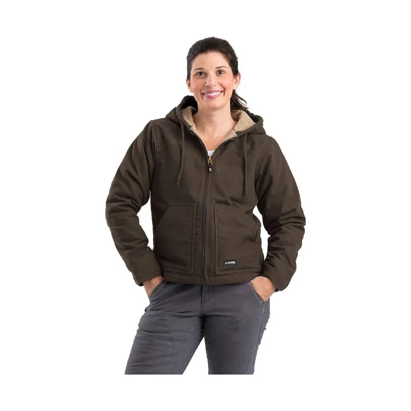 Women's High-End Clothing Berne Women's Sherpa-Lined Duck Hooded Jacket - Tuscan FINAL SALE