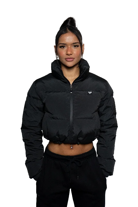 Women's Seasonal Apparel Horizon Cropped Puffer Jacket - Black