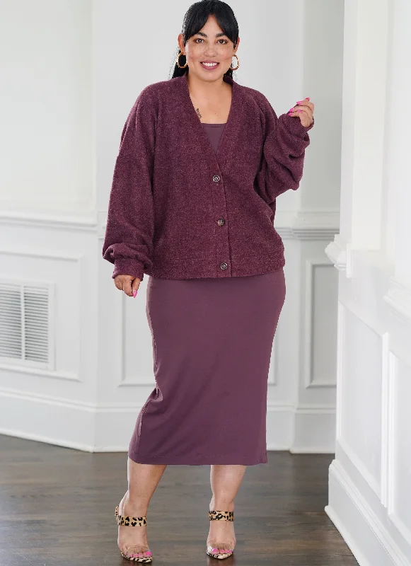 Women's Outfit For The Office Simplicity Cardigan, Tank Top & skirt S3010