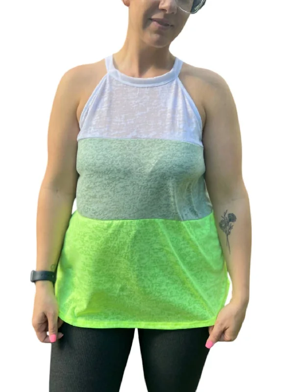 Women's Active Outfit For Fitness Tank Top In Sage/neon