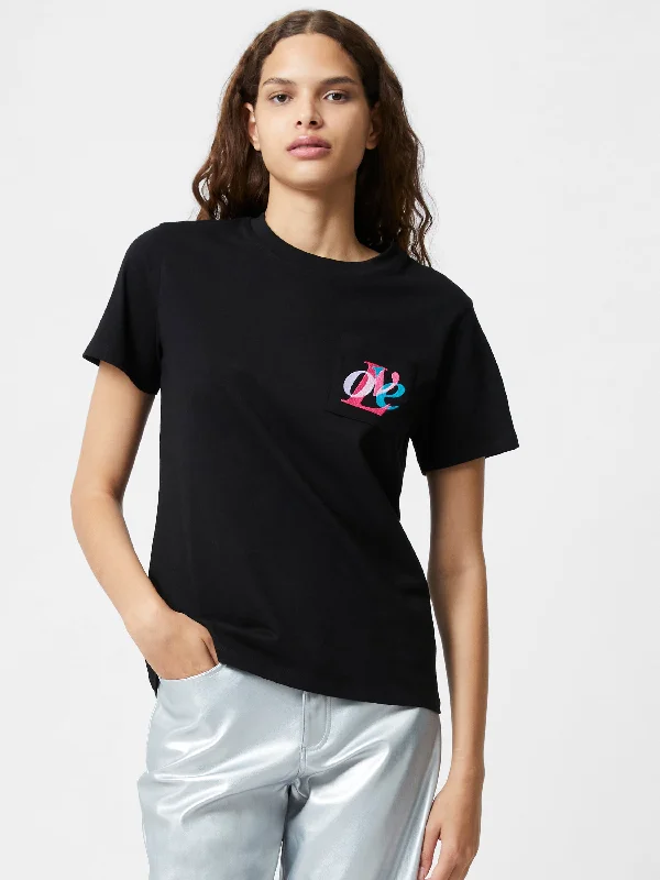 Women's Luxury Attire Love Embroidered Pocket T-Shirt