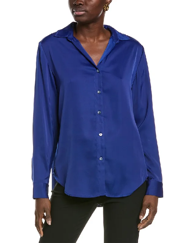 Women's Stylish Professional Garments T Tahari Split Neck Blouse