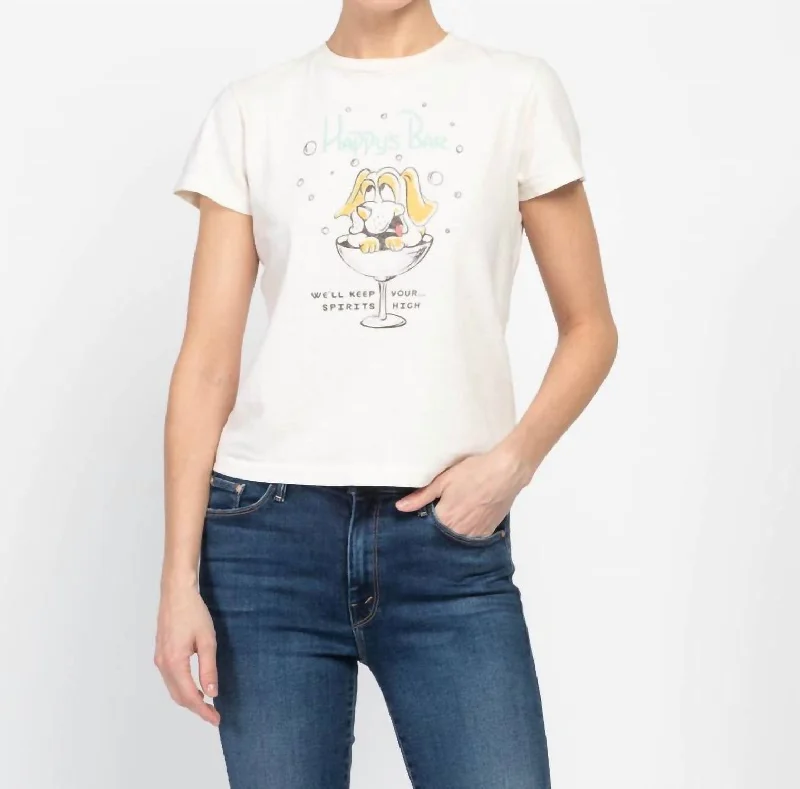 Women's Functional Outdoor Garments Happy's Bar Classic T-Shirt In Vintage White