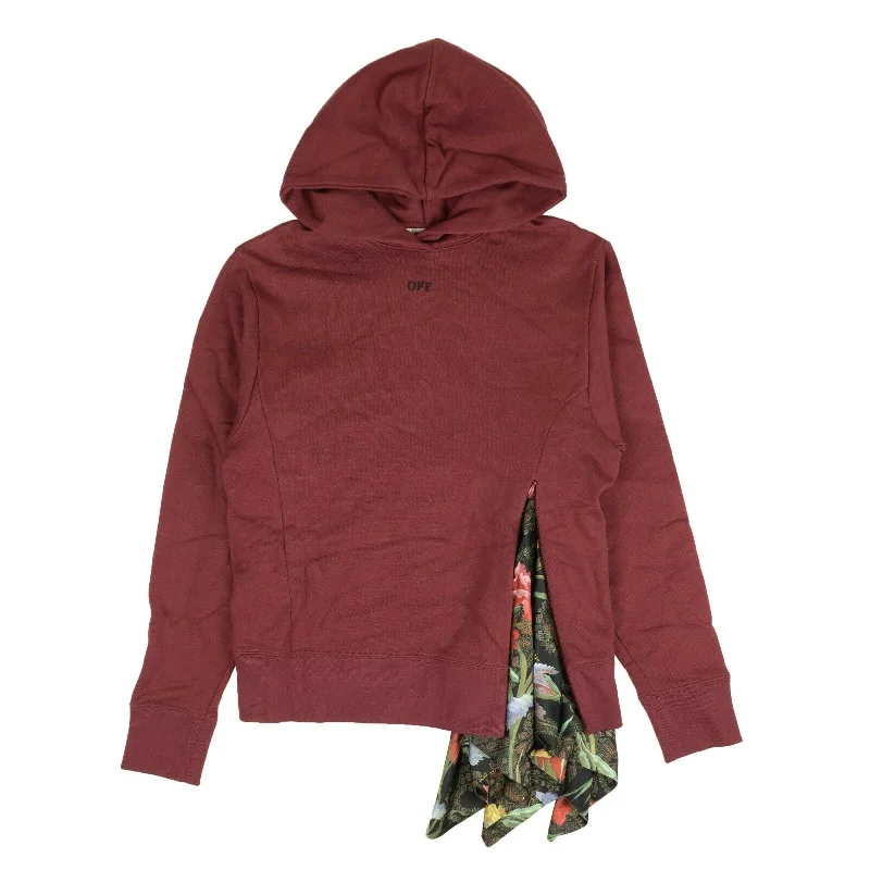 Women's Clothing Apparel Bordeaux Red Foulard Hoodie