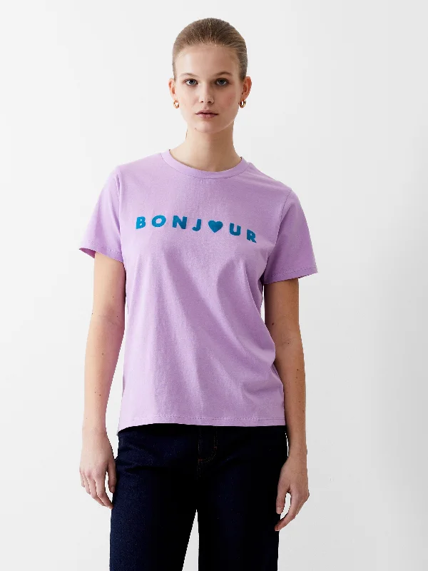 Affordable Women's Garments Bonjour Graphic T-Shirt