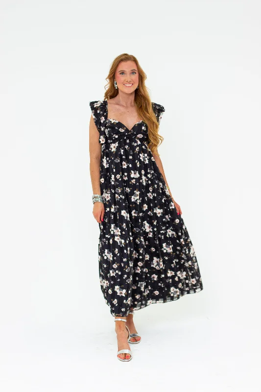 Casual Garments For Women Lilly Sweetheart Neckline Maxi Dress - Flower Basket