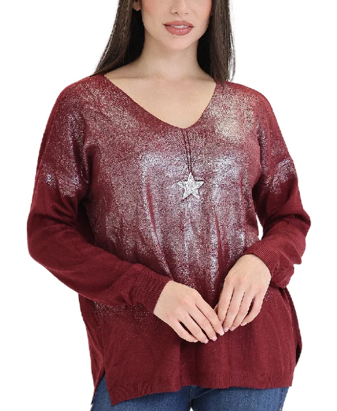 Women's High-Fashion Garments Shimmer Star Sweater