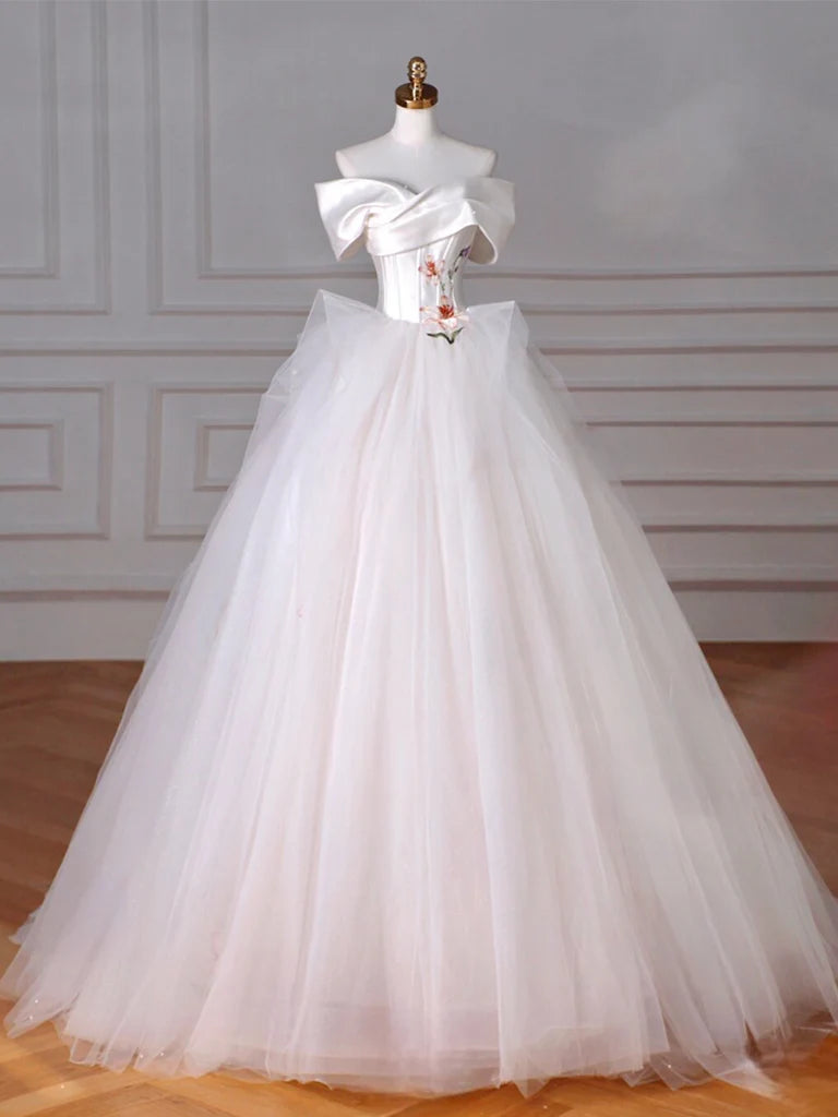 Stylish Women's Garments Formal Dress Long Dress Elegant A-Line Off Shoulder Tulle Fantastic Wedding Dress