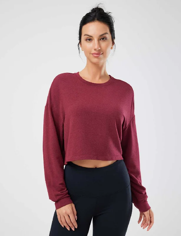 Women's Outerwear Apparel Evergreen Modal Oversized Cropped Top