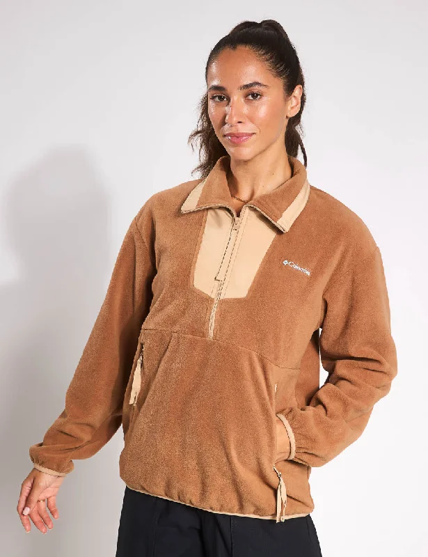 Casual Chic Women's Clothes Sequoia Grove 1/2 Zip Fleece - Camel Brown