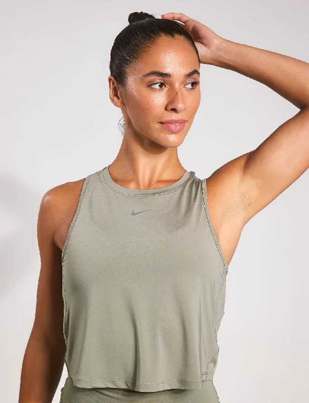 Women's Romantic Outfit One Classic Dri-FIT Cropped Tank Top - Light Army/Black