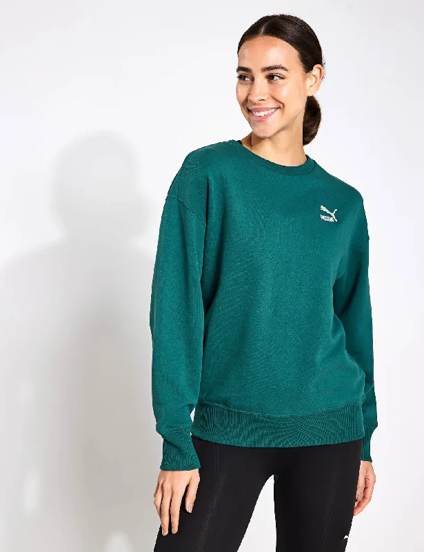 Plus-Size Women's Garments BETTER CLASSICS Relaxed Crew - Cold Green