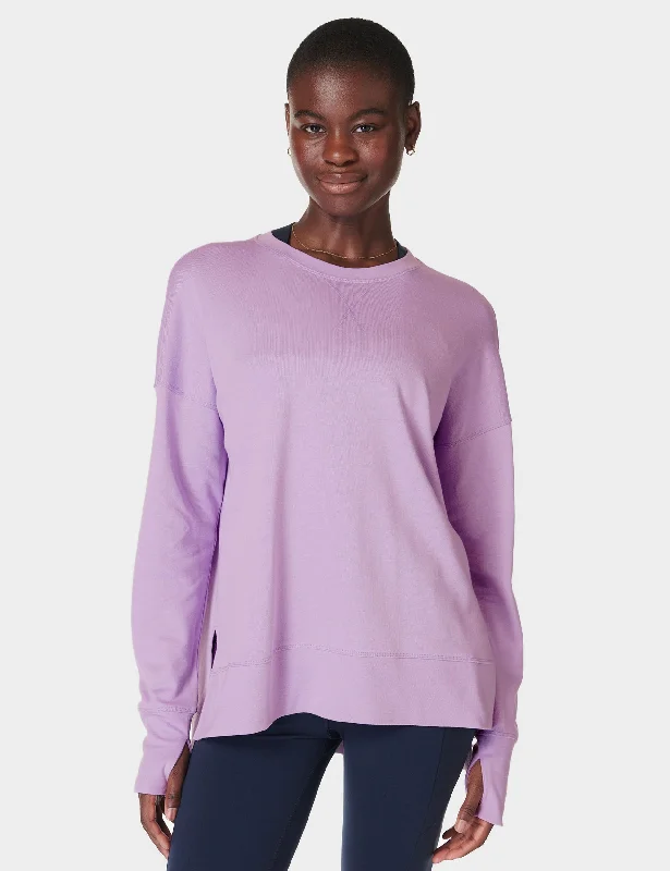 Charming Everyday Clothing For Women After Class Longline Sweatshirt - Prism Purple