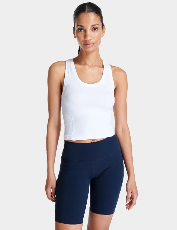 Women's Transitional Outfit Athlete Crop Seamless Gym Vest - White